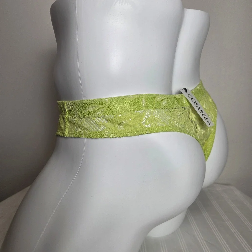 Cosabella Men Luxury Italian Floral Lace G-String Designer Premium Chakra Green